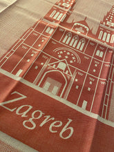 Load image into Gallery viewer, Tea towel Cathedral of Zagreb (Zagrebačka Katedrala) red
