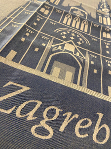 Tea towel Cathedral of Zagreb (Zagrebačka Katedrala) blue