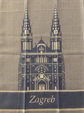 Load image into Gallery viewer, Tea towel Cathedral of Zagreb (Zagrebačka Katedrala) blue
